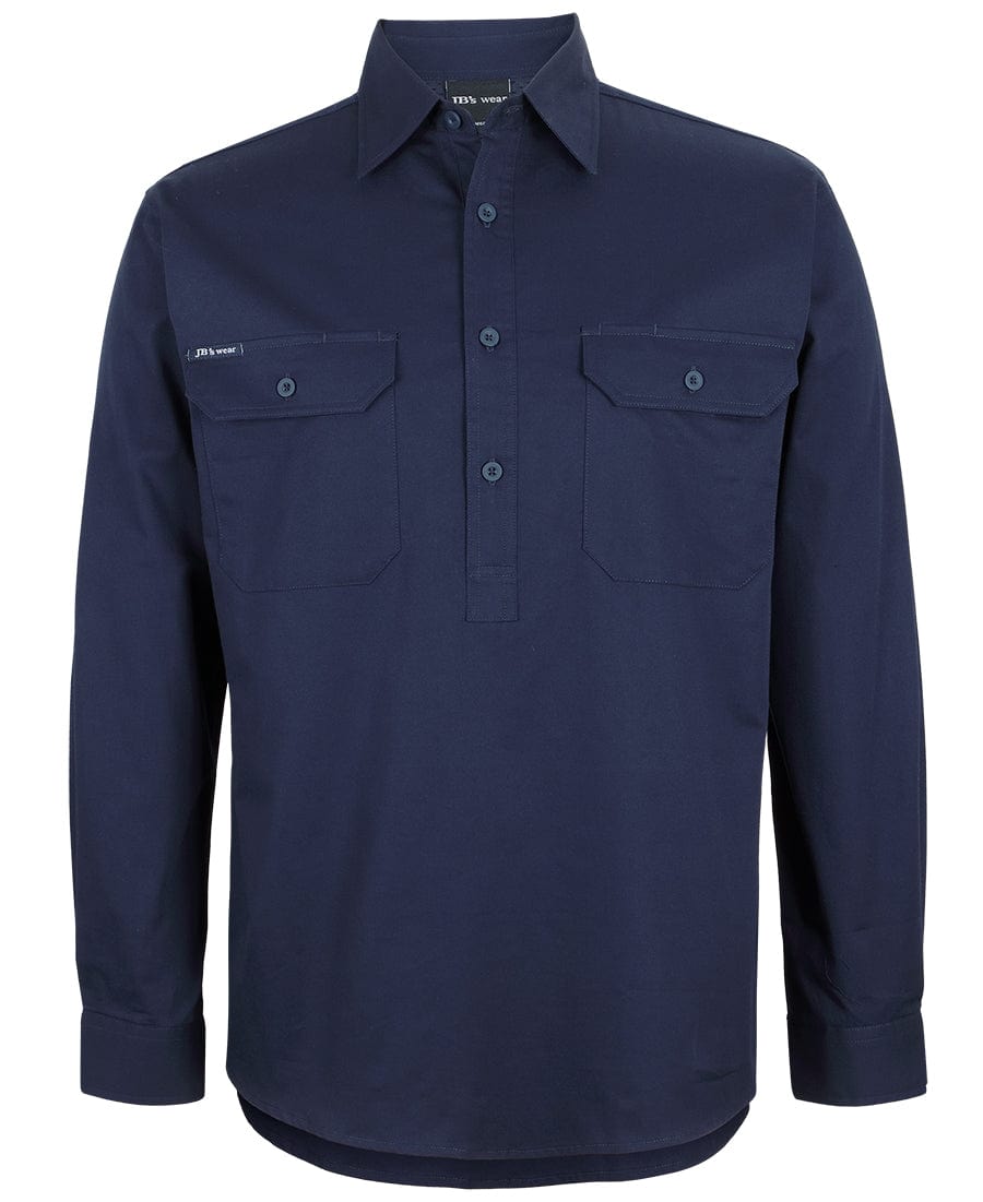 JB's Wear Polos / Shirts Navy / 2XS JB's Wear Close Front L/S 150G Work Shirt