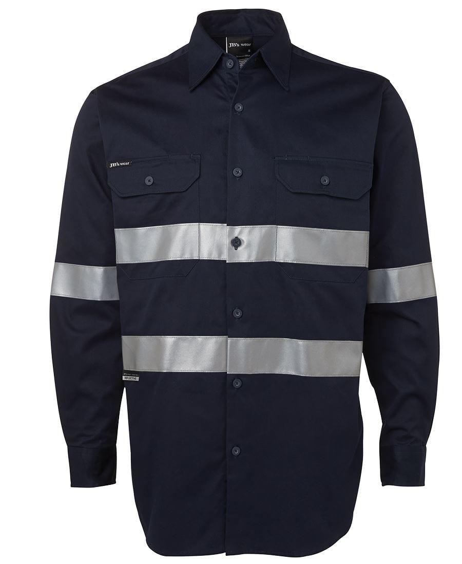 JB's Wear Polos / Shirts Navy / XS JB's Wear L/S 190G Shirt With Reflective Tape