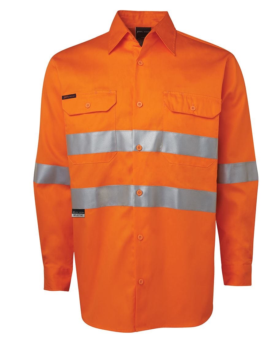 JB's Wear Polos / Shirts Orange / 3XS JB's Wear Hi Vis L/S (D+N) 150G Work Shirt