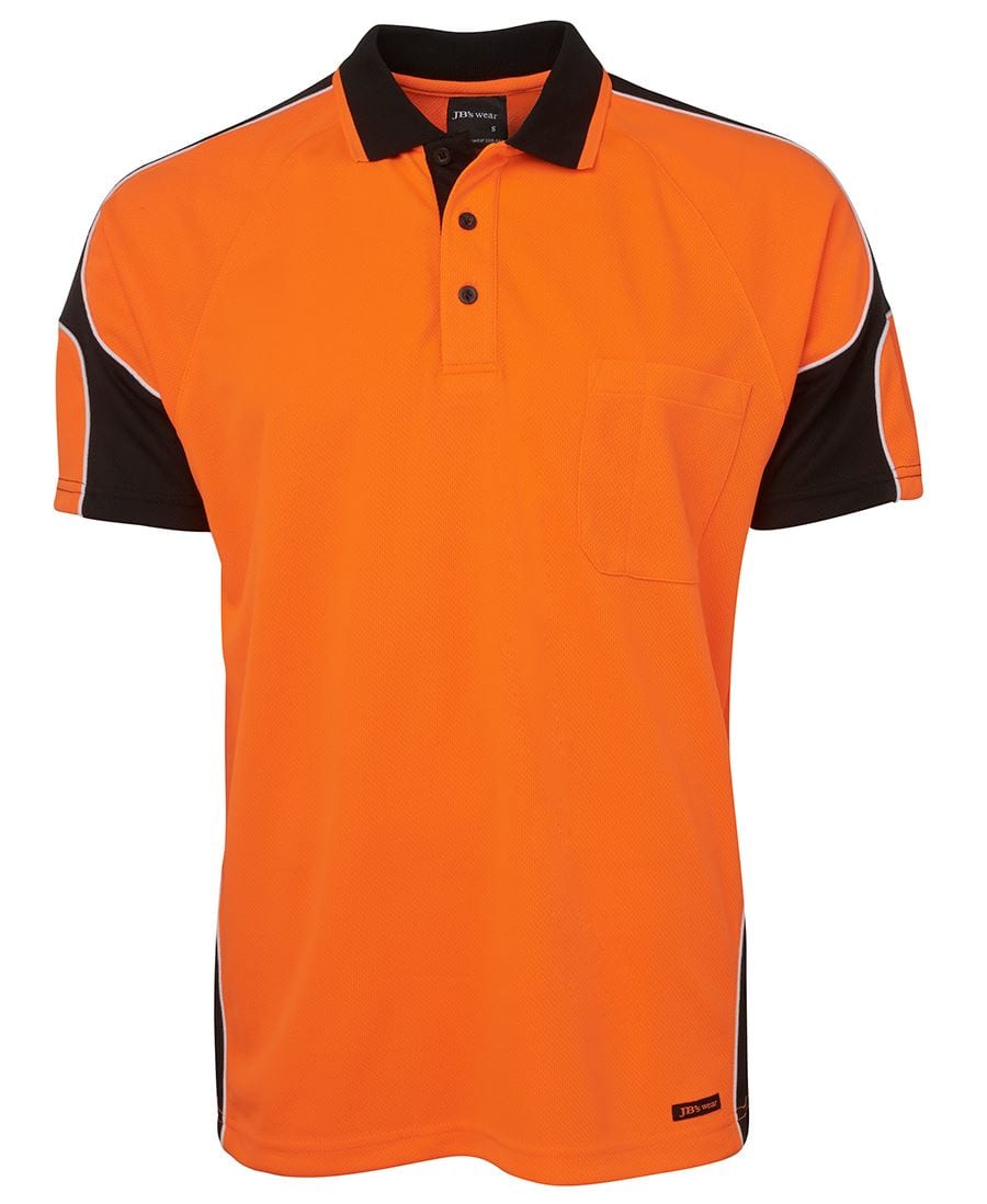 JB's Wear Polos / Shirts Orange/Black / 2XS JB's Wear Hi Vis S/S Arm Panel Polo