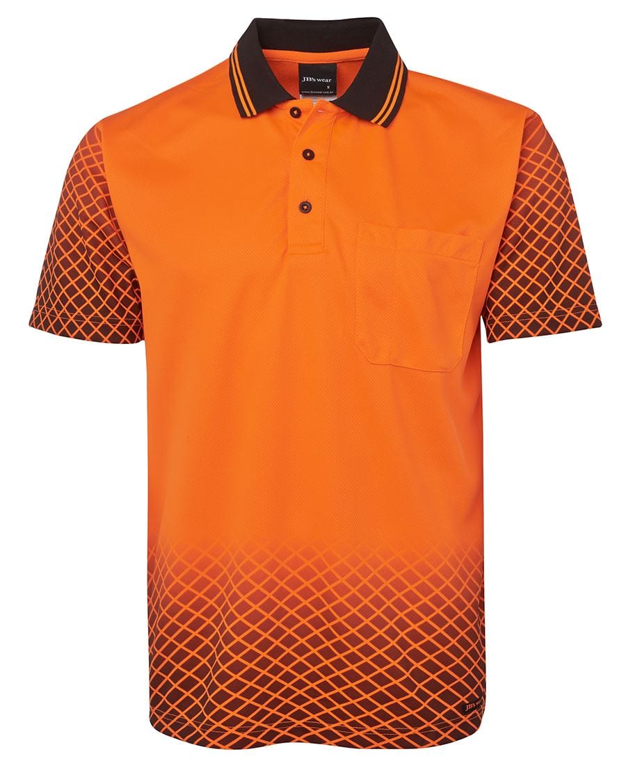 JB's Wear Polos / Shirts Orange/Black / XS JB's Wear Hi Vis Net Sub Polo