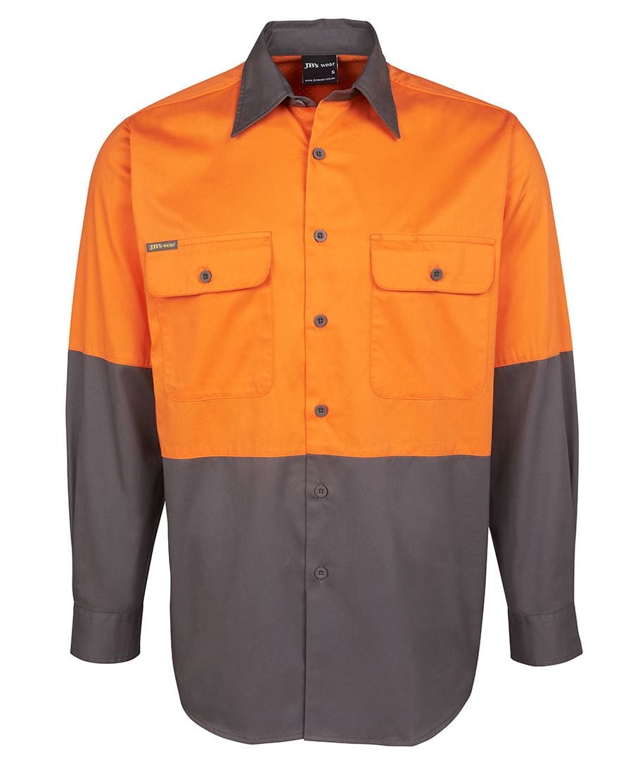 JB's Wear Polos / Shirts Orange/Charcoal / XS JB's Wear Hi Vis L/S 150G Shirt