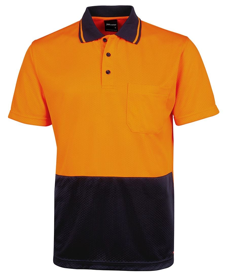 JB's Wear Polos / Shirts Orange/Navy / 2XS JB's Wear Hi Vis Jacquard Non Cuff Polo
