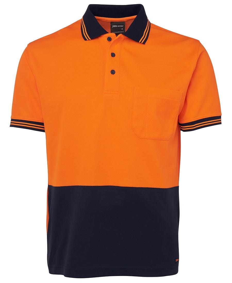 JB's Wear Polos / Shirts Orange/Navy / 2XS JB's Wear Hi Vis S/S Cotton Back Polo