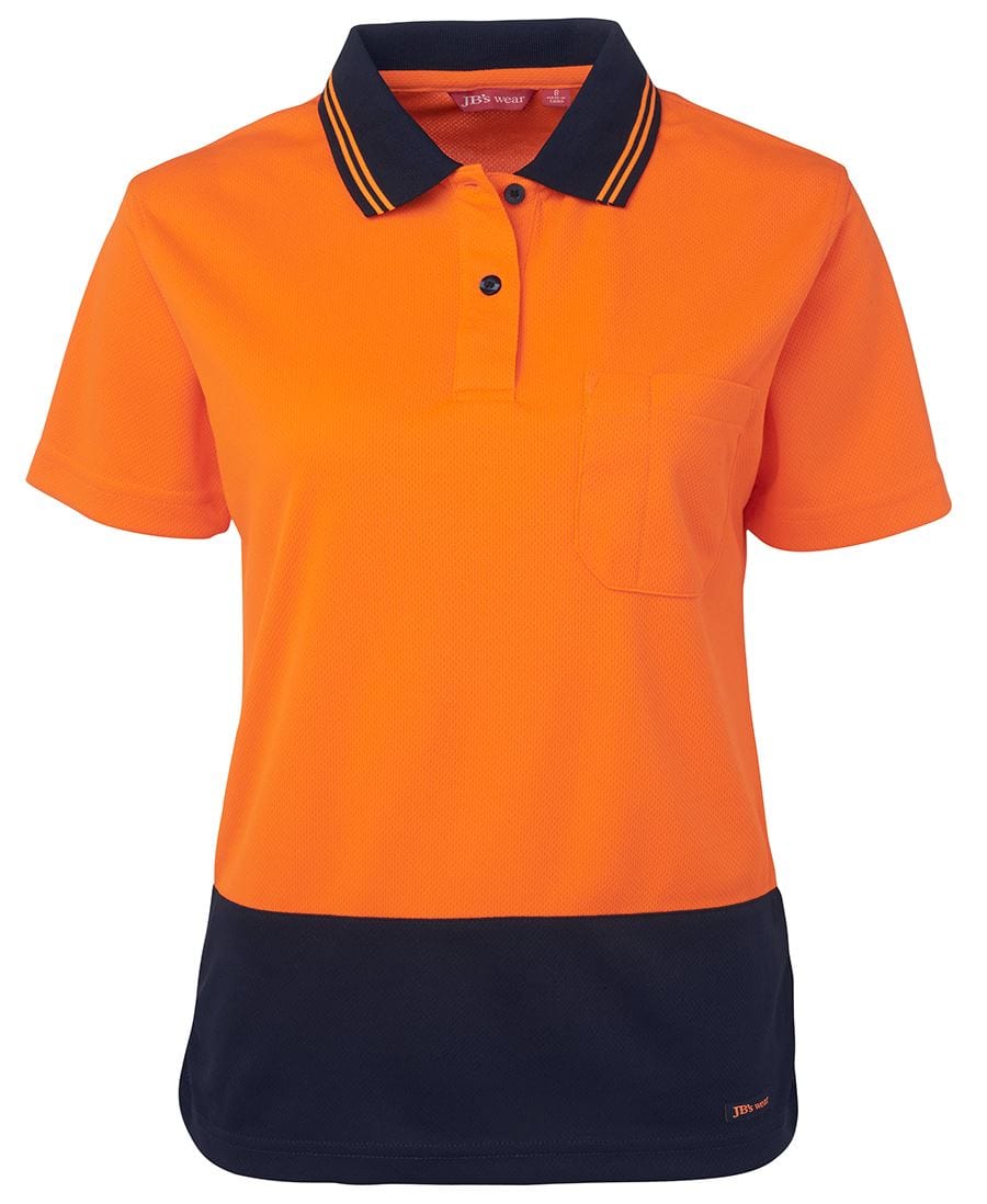 JB's Wear Polos / Shirts Orange/Navy / 6 JB's Wear Ladies Hi Vis S/S Comfort Polo