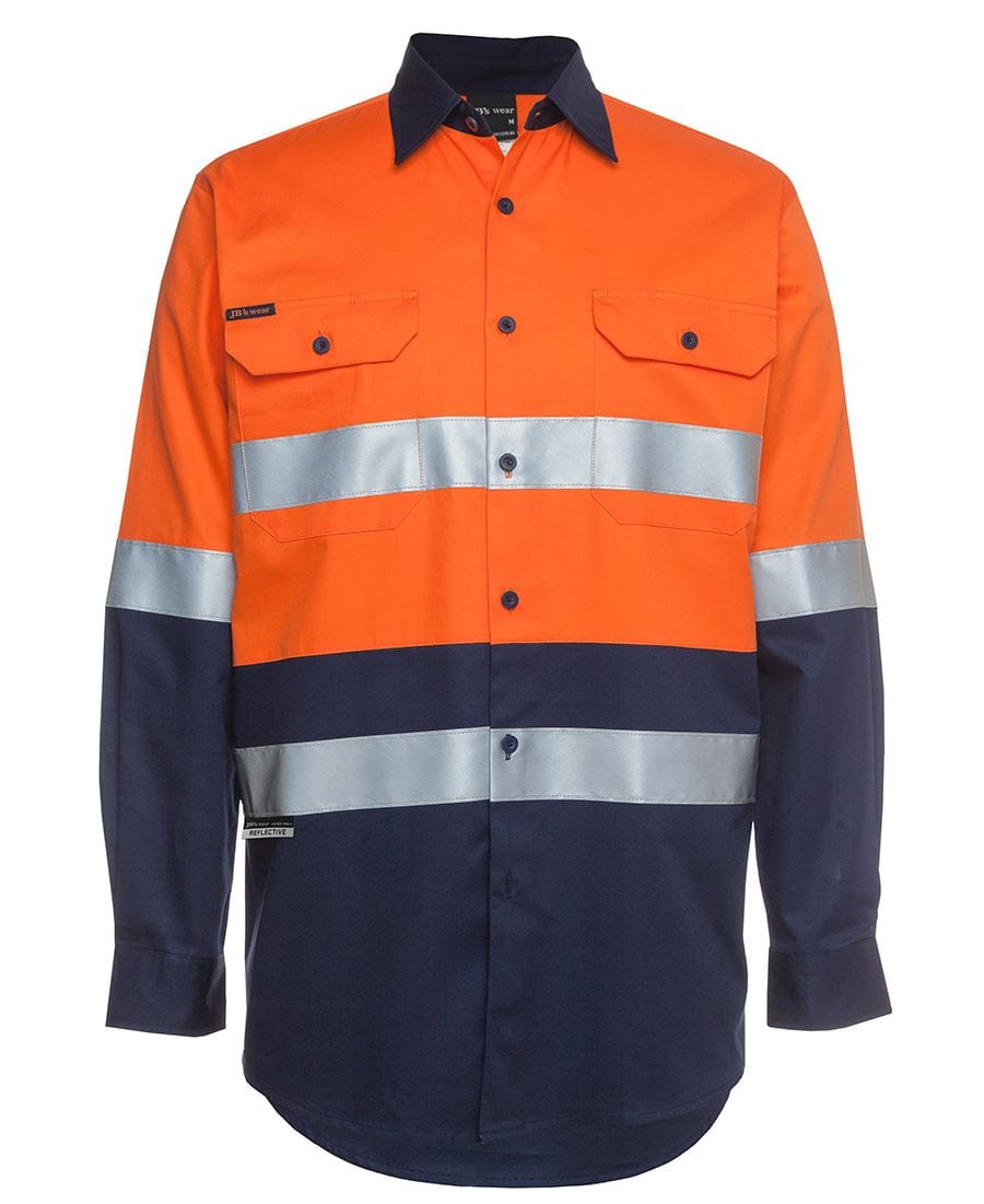 JB's Wear Polos / Shirts Orange/Navy / XS JB's Wear Hi Vis (D+N) L/S 190G Shirt