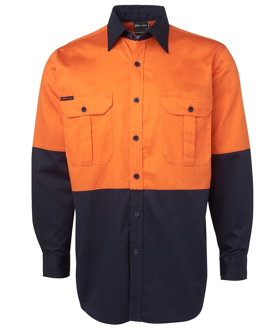 JB's Wear Polos / Shirts Orange/Navy / XS JB's Wear Hi Vis L/S 190G Shirt