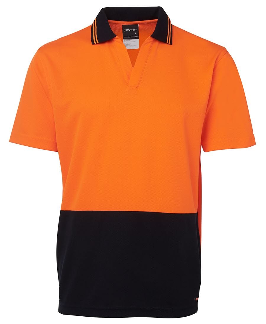 JB's Wear Polos / Shirts Orange/Navy / XS JB's Wear Hi Vis S/S Non Button Polo