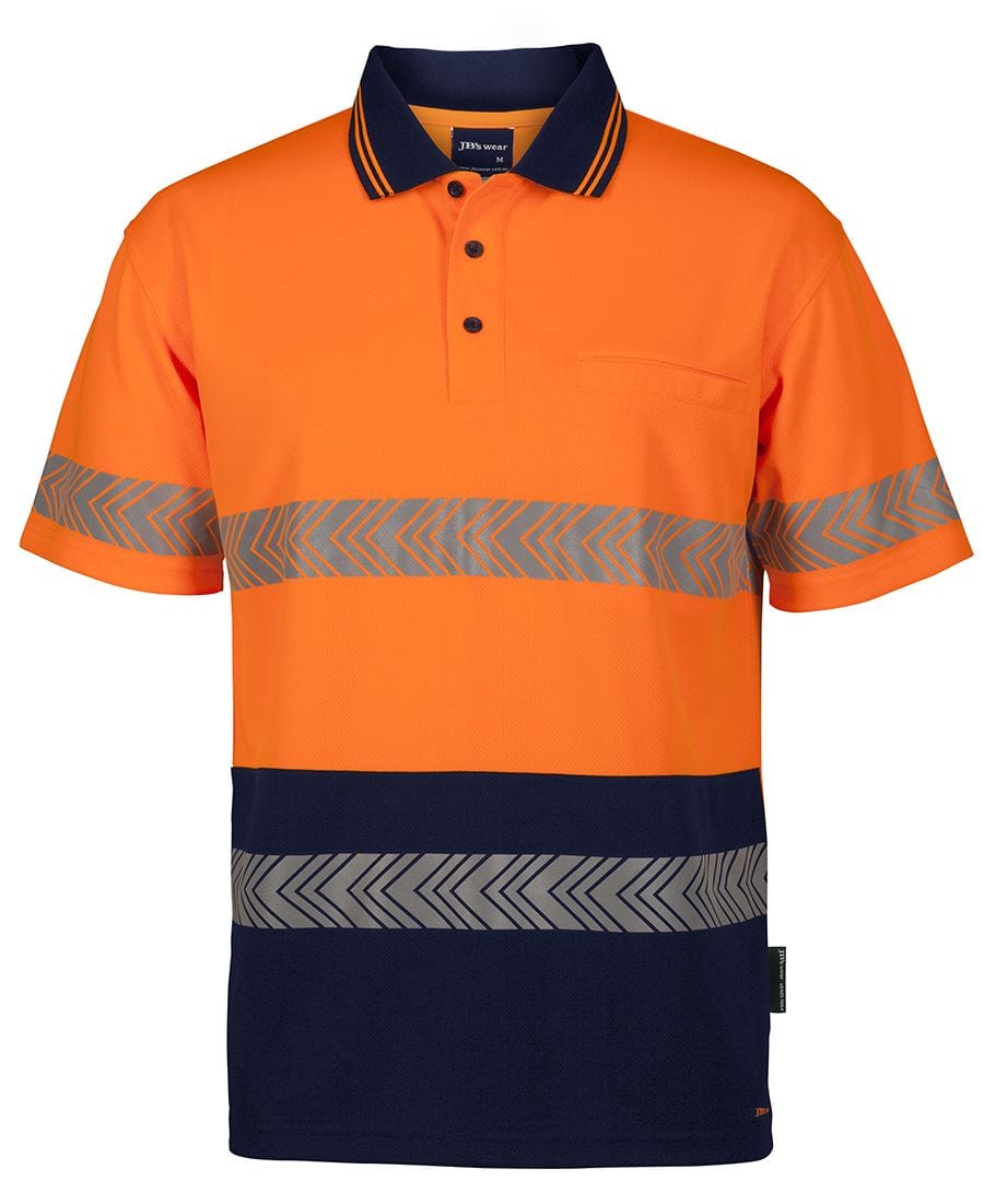 JB's Wear Polos / Shirts Orange/Navy / XS JB's Wear Hi Vis S/S Segmented Tape Polo