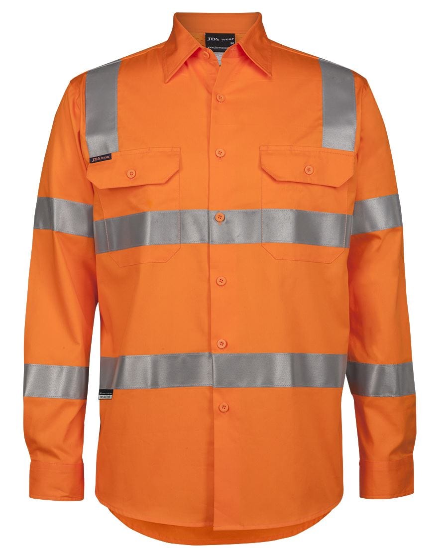 JB's Wear Polos / Shirts Orange / XS JB's Wear Hi Vis (D+N) L/S 150G Aust. Rail Work Shirt