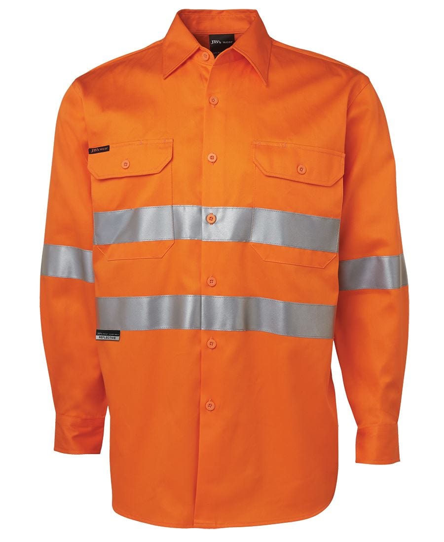JB's Wear Polos / Shirts Orange / XS JB's Wear L/S 190G Shirt With Reflective Tape
