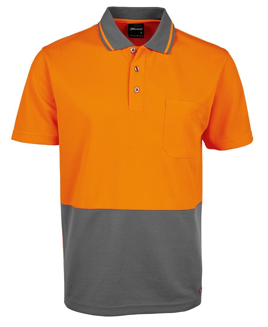 JB's Wear Polos / Shirts Orangle/Charcoal / XS JB's Wear Hi Vis Non Cuff Traditional Polo