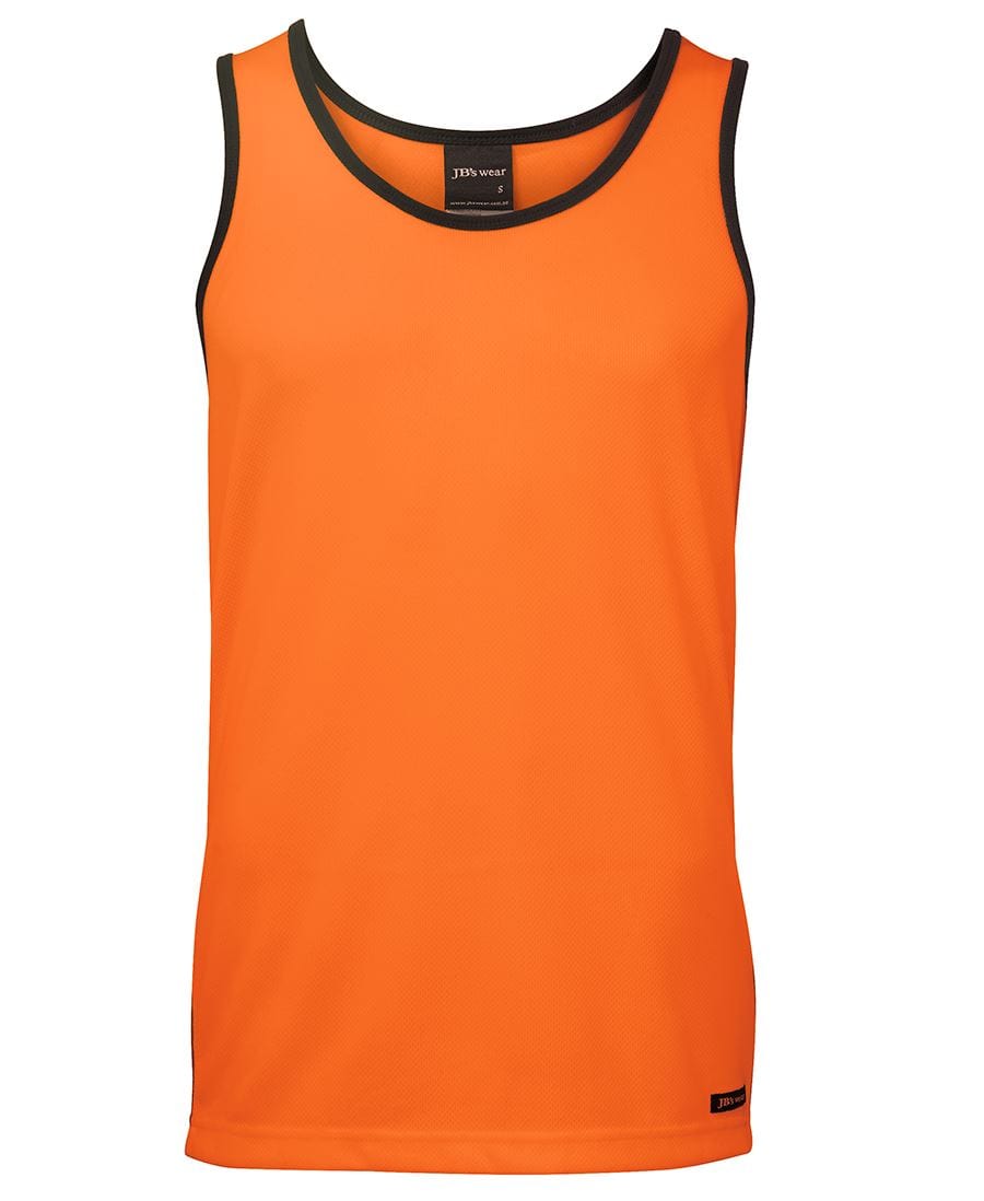 JB's Wear Tanks / Singlets Orange/Navy / 2XS JB's Wear Hi Vis Contrast Singlet