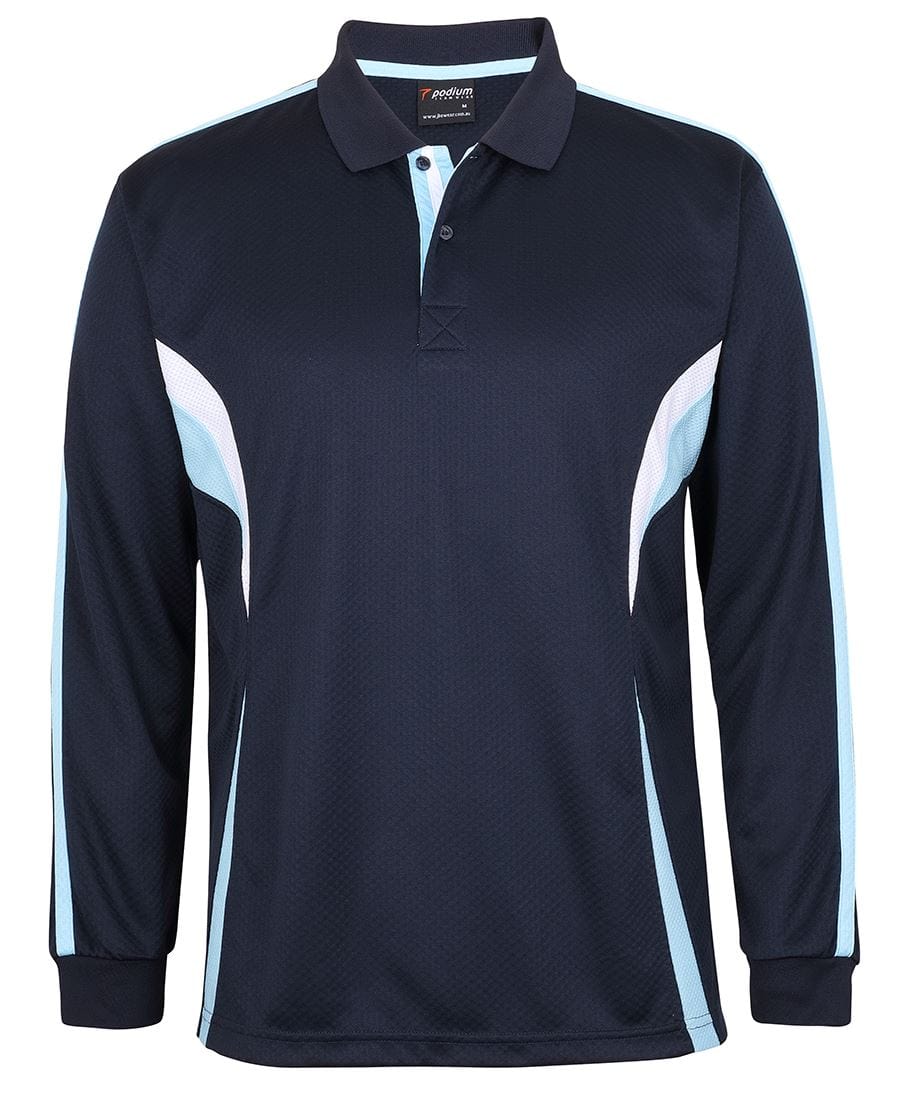 Podium Polos / Shirts Navy/Lt Blue/White / 2XS Podium L/S Cool Polo