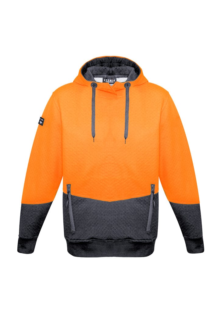 Syzmik Hoodies Orange/Charcoal / 2XS Syzmik Unisex Hi Vis Textured Jacquard Hoodie
