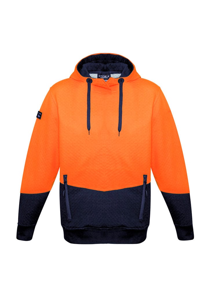 Syzmik Hoodies Orange/Navy / 2XS Syzmik Unisex Hi Vis Textured Jacquard Hoodie