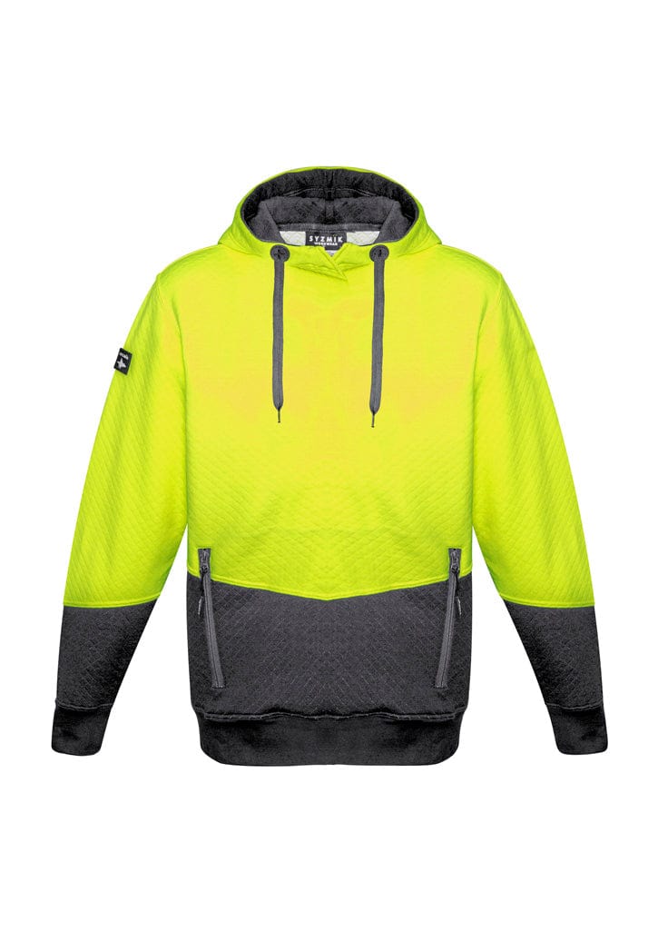 Syzmik Hoodies Yellow/Charcoal / 2XS Syzmik Unisex Hi Vis Textured Jacquard Hoodie
