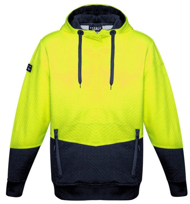 Syzmik Hoodies Yellow/Navy / 2XS Syzmik Unisex Hi Vis Textured Jacquard Hoodie