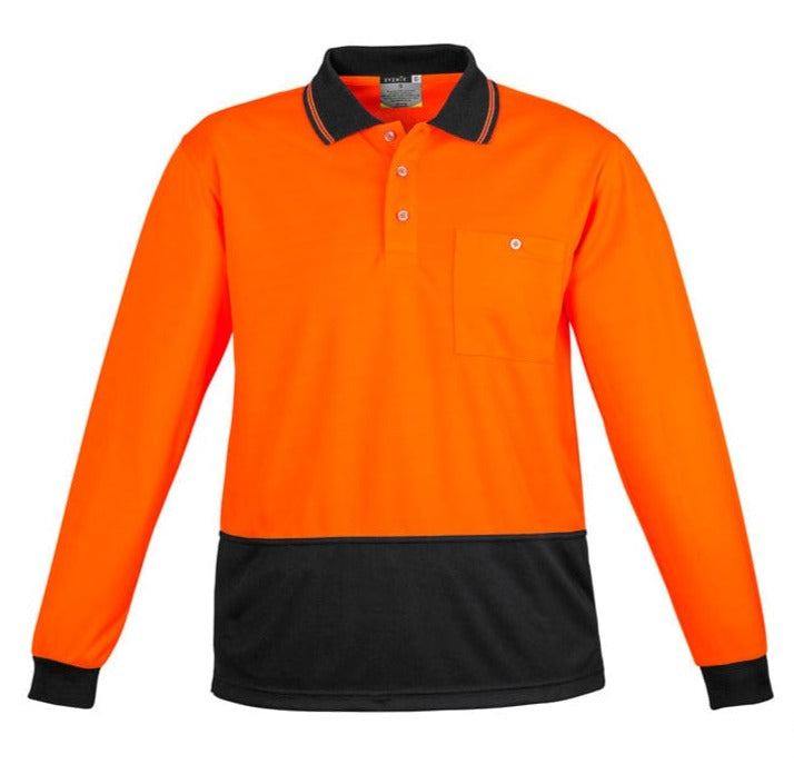 Syzmik Polos / Shirts Orange/Black / 2XS Syzmik Unisex Hi Vis Basic Spliced Polo - Long Sleeve