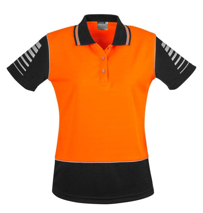 Syzmik Polos / Shirts Orange/Black / 8 Syzmik Women's Hi Vis Zone Polo