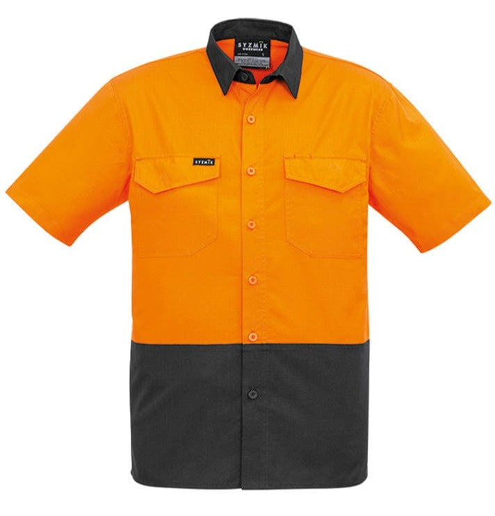 Syzmik Polos / Shirts Orange/Charcoal / 2XS Syzmik Men's Rugged Cooling Hi Vis Segmented Tape S/S Shirt