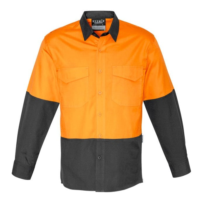 Syzmik Polos / Shirts Orange/Charcoal / 2XS Syzmik Men's Rugged Cooling Hi Vis Spliced Shirt