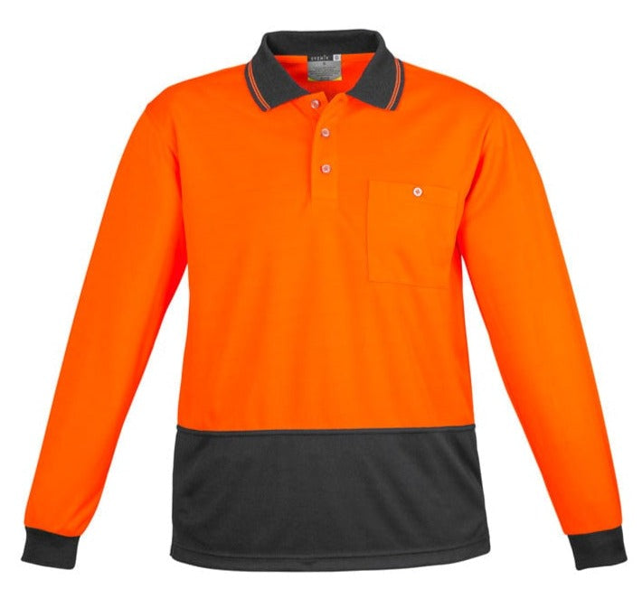 Syzmik Polos / Shirts Orange/Charcoal / 2XS Syzmik Unisex Hi Vis Basic Spliced Polo - Long Sleeve