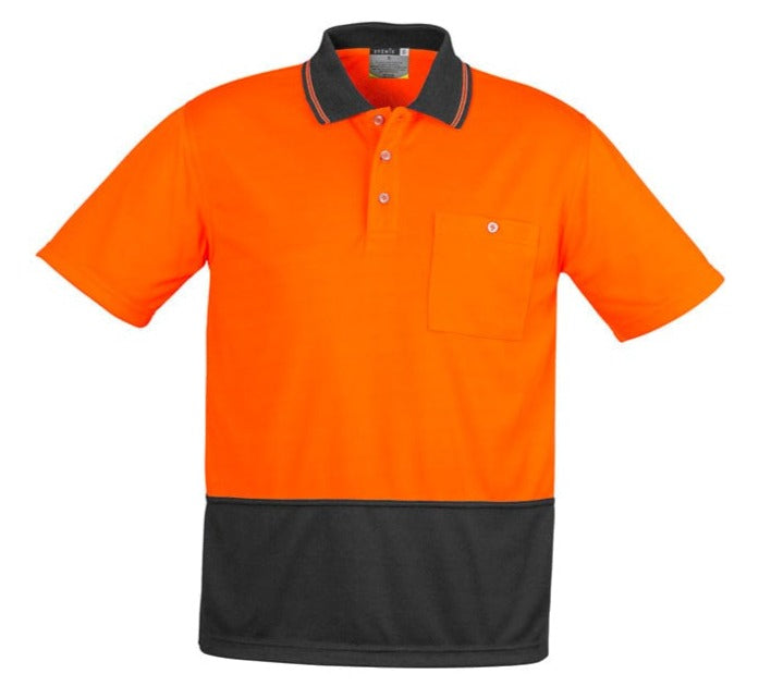 Syzmik Polos / Shirts Orange/Charcoal / 2XS Syzmik Unisex Hi Vis Basic Spliced Polo - Short Sleeve