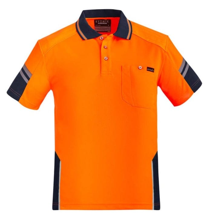 Syzmik Polos / Shirts Orange/Navy / 2XS Syzmik Men's Reinforced Hi Vis Squad S/S Polo