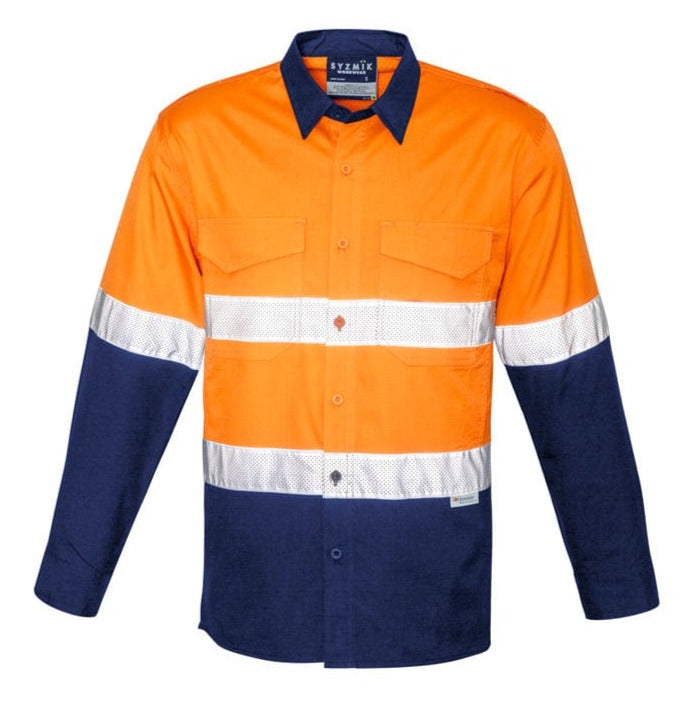 Syzmik Polos / Shirts Orange/Navy / 2XS Syzmik Men's Rugged Cooling Taped Hi Vis Spliced Shirt