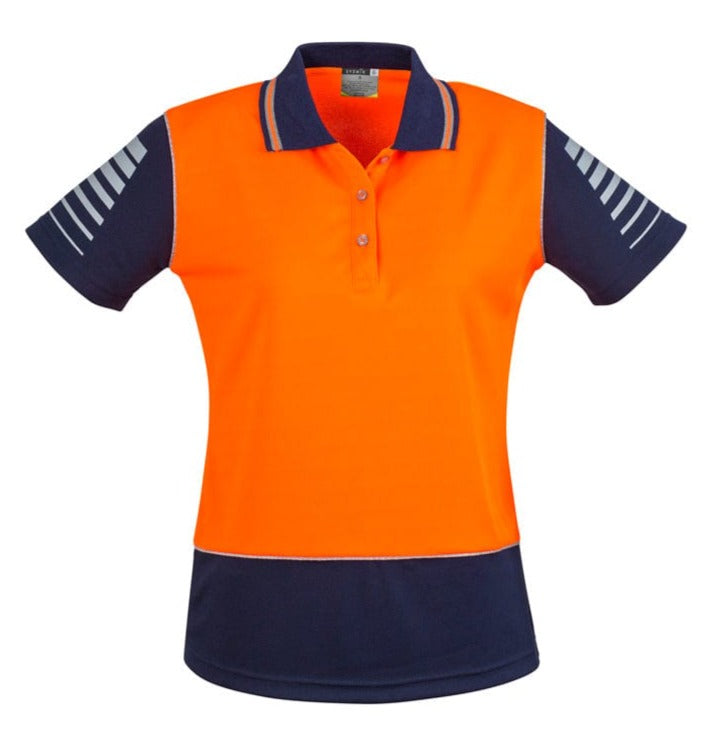 Syzmik Polos / Shirts Orange/Navy / 8 Syzmik Women's Hi Vis Zone Polo