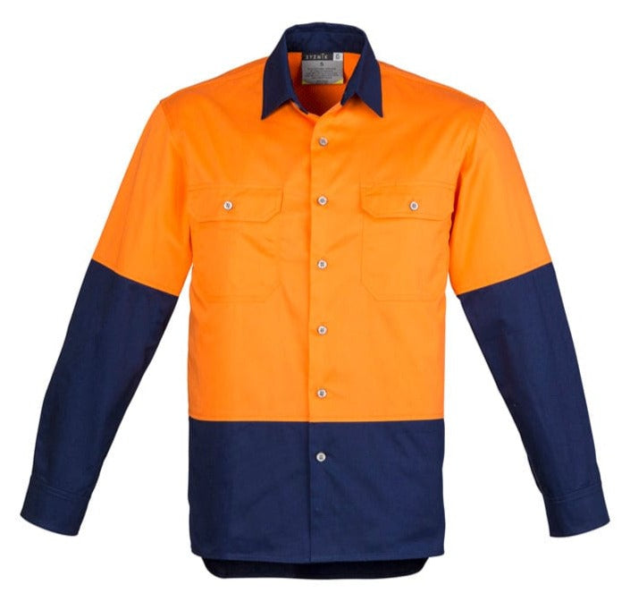 Syzmik Polos / Shirts Orange/Navy / S Syzmik Men's Hi Vis Spliced Industrial Shirt