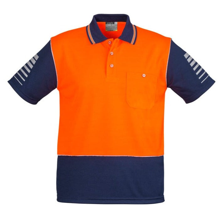 Syzmik Polos / Shirts Orange/Navy / S Syzmik Men's Hi Vis Zone Polo