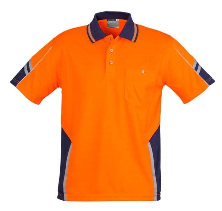Syzmik Polos / Shirts Orange/Navy / XS Syzmik Men's Hi Vis Squad S/S Polo