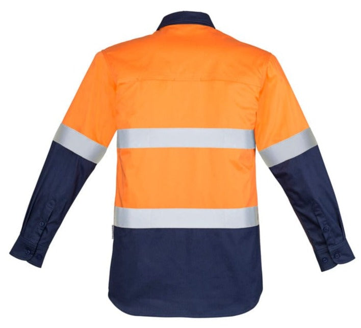 Syzmik Polos / Shirts Syzmik Men's Hi Vis Closed Front L/S Shirt - Hoop Taped