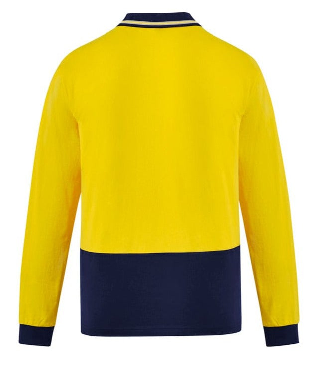 Syzmik Polos / Shirts Syzmik Men's Hi Vis Cotton Long Sleeve Polo