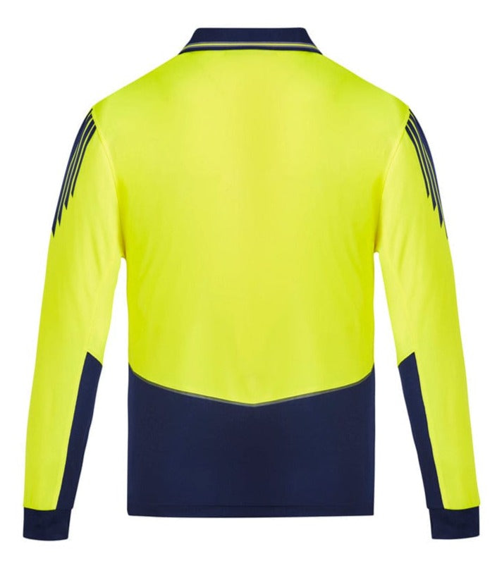 Syzmik Polos / Shirts Syzmik Men's Hi Vis Long Sleeve Flux Polo