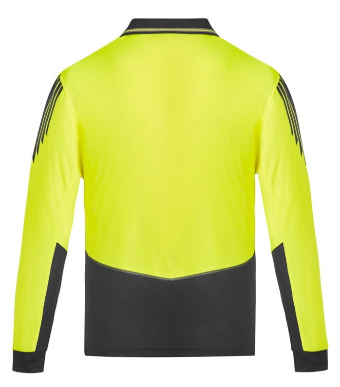Syzmik Polos / Shirts Syzmik Men's Hi Vis Long Sleeve Flux Polo