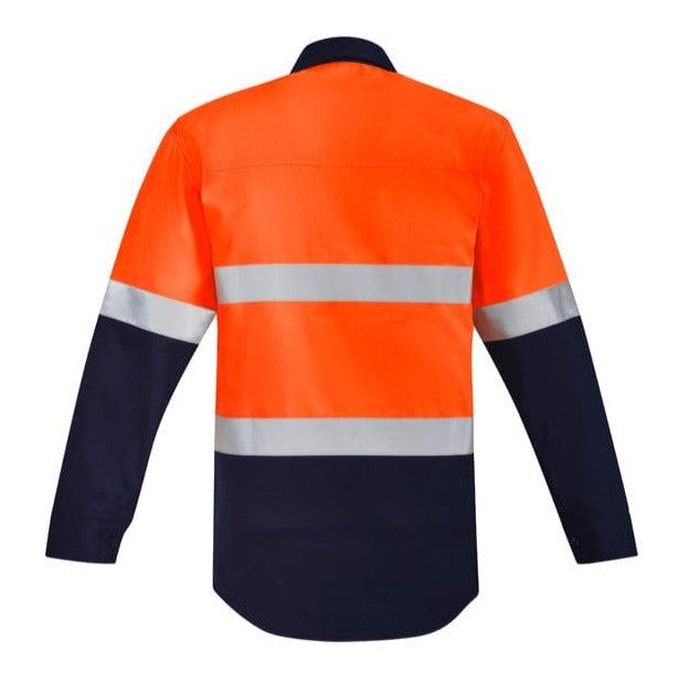 Syzmik Polos / Shirts Syzmik Men's Orange Flame HRC 2 Hoop Taped Closed Front Spliced Shirt