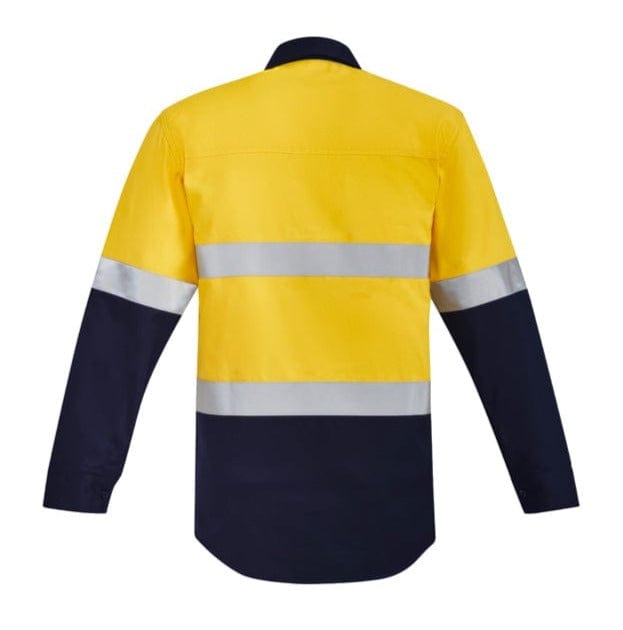 Syzmik Polos / Shirts Syzmik Men's Orange Flame HRC 2 Hoop Taped Closed Front Spliced Shirt