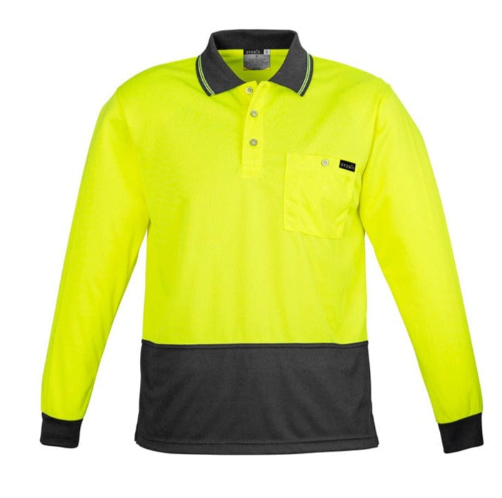 Syzmik Polos / Shirts Yellow/Charcoal / 2XS Syzmik Men's Comfort Back L/S Polo
