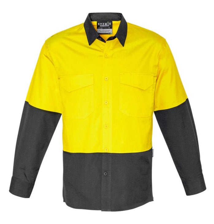 Syzmik Polos / Shirts Yellow/Charcoal / 2XS Syzmik Men's Rugged Cooling Hi Vis Spliced Shirt