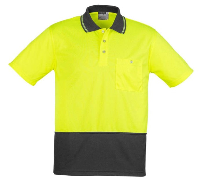 Syzmik Polos / Shirts Yellow/Charcoal / 2XS Syzmik Unisex Hi Vis Basic Spliced Polo - Short Sleeve
