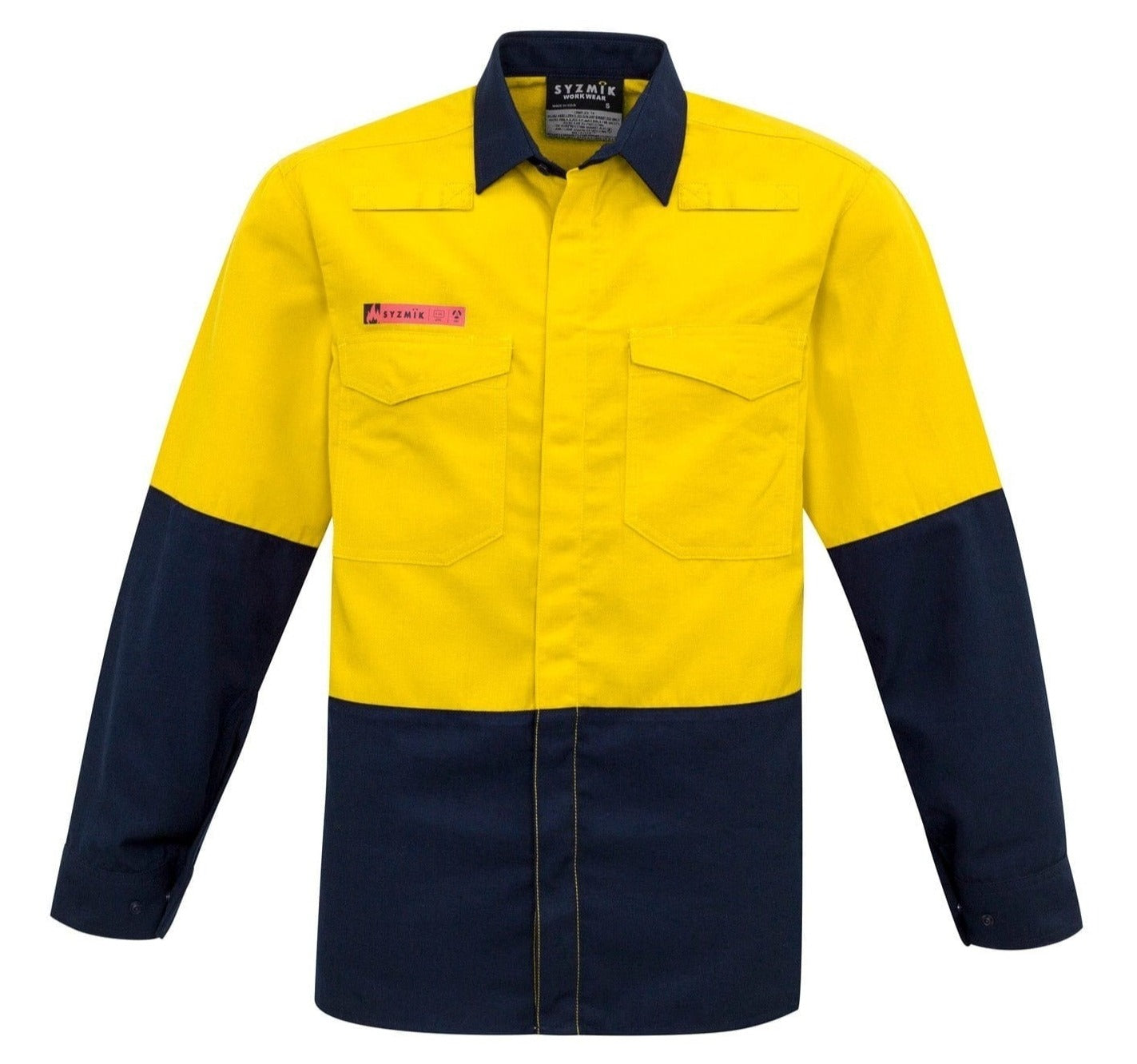Syzmik Polos / Shirts Yellow/Navy / 2XS Syzmik Men's Hi Vis Spliced Shirt
