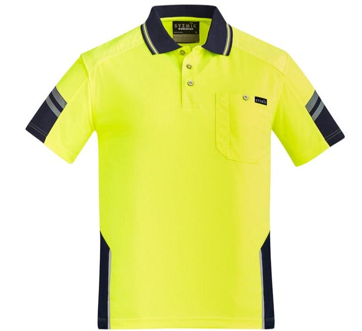 Syzmik Polos / Shirts Yellow/Navy / 2XS Syzmik Men's Reinforced Hi Vis Squad S/S Polo