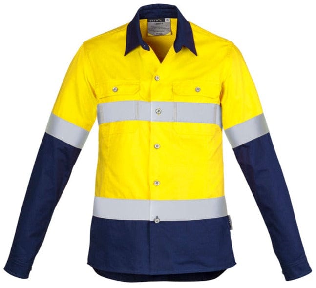 Syzmik Polos / Shirts Yellow/Navy / 8 Syzmik Women's Hi Vis Spliced Industrial Shirt - Hoop Taped
