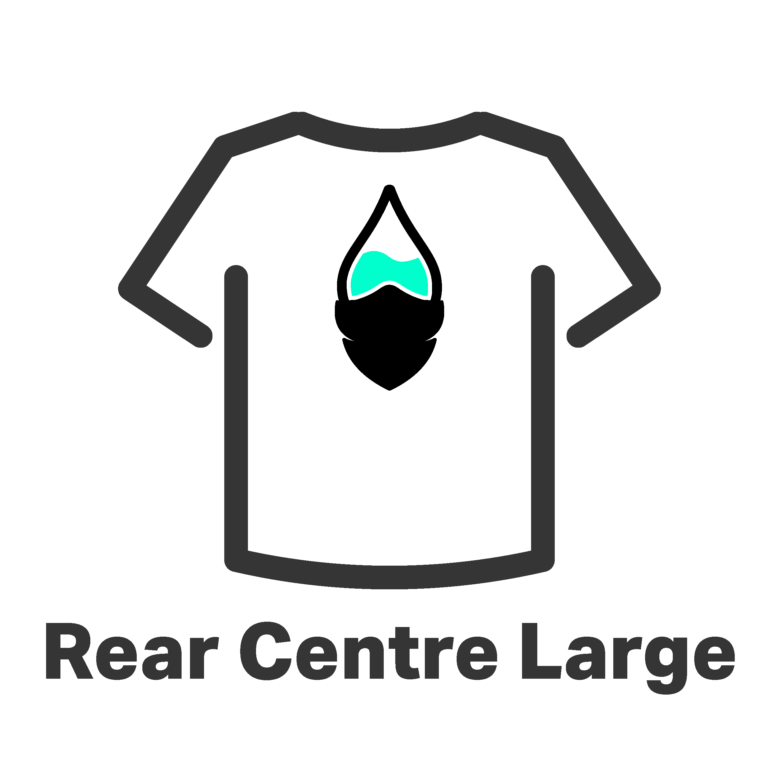The Colour Cartel Print Position T-Shirt Rear Centre Large