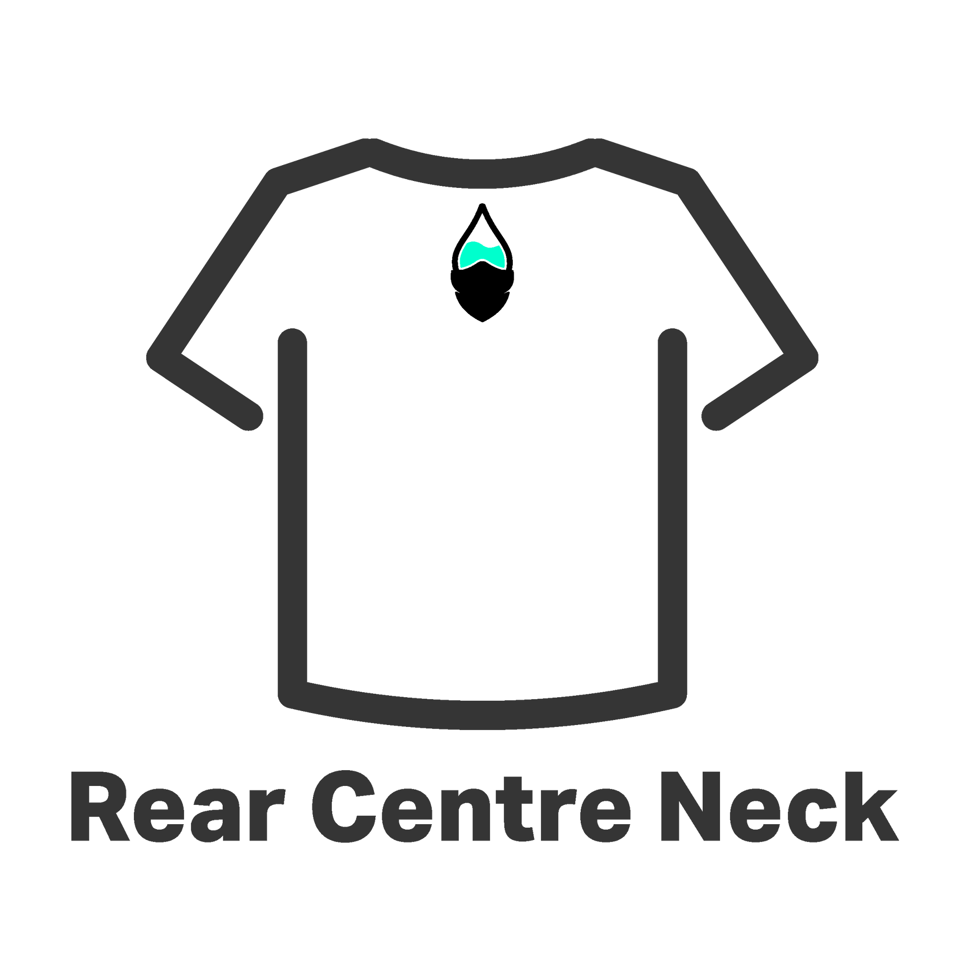 The Colour Cartel Print Position T-Shirt Rear Centre Neckline