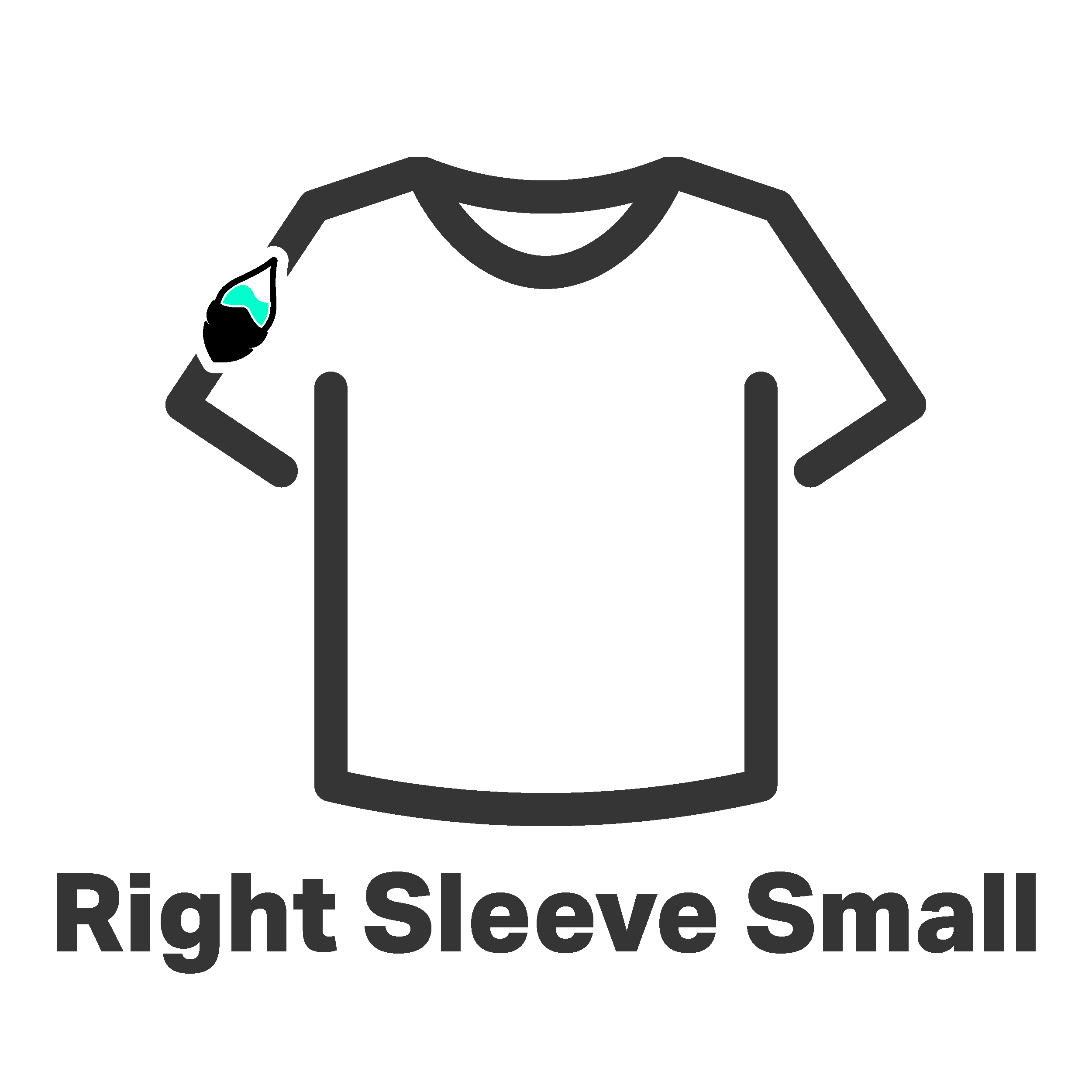 The Colour Cartel Print Position T-Shirt Right Sleeve Small