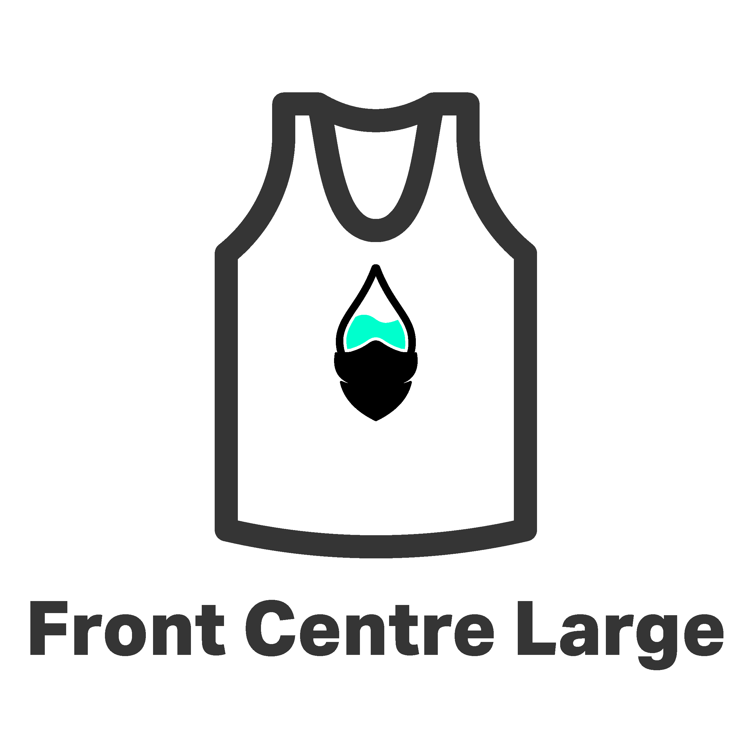 The Colour Cartel Print Position Tank / Singlet Front Centre Large